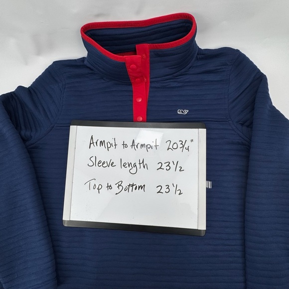 Vineyard Vines Womens 1/4 Snap Quilted Channel Placket Pullover Sweater Top Med - Picture 16 of 16
